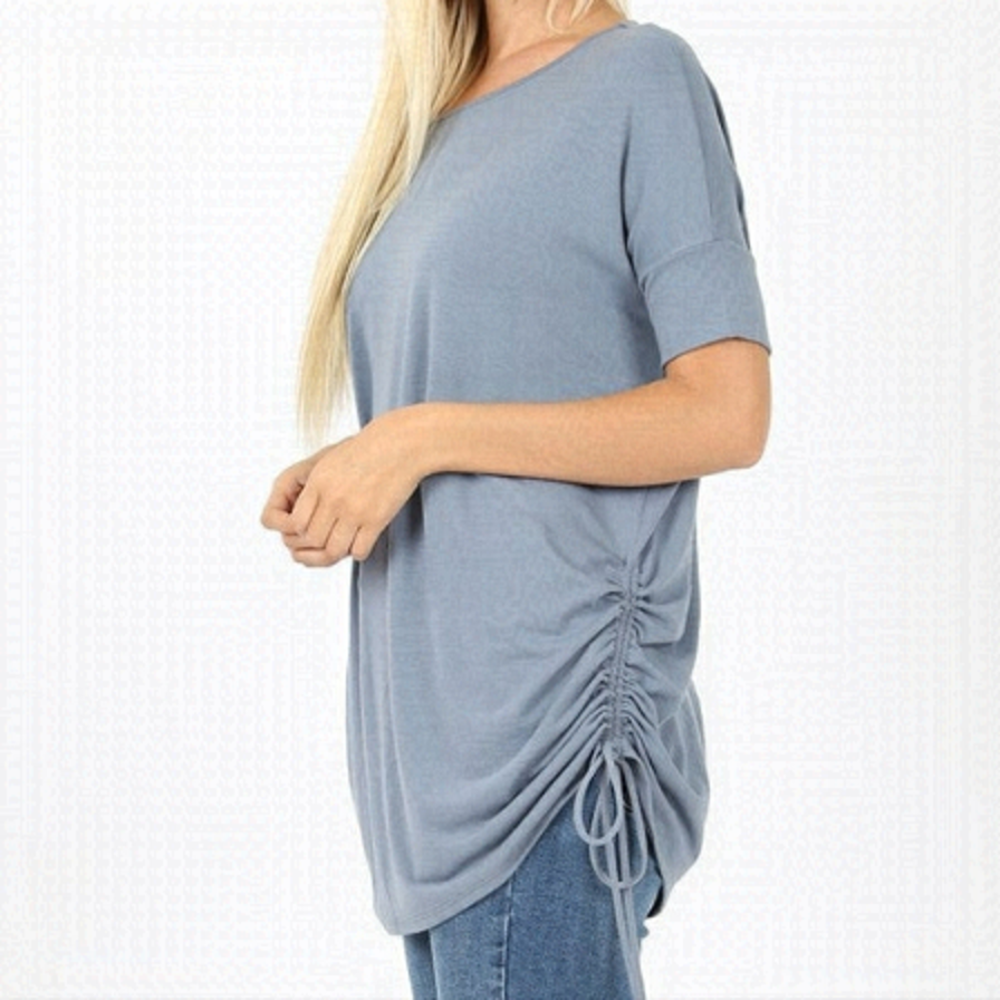 ZENANA 3/4 SLEEVE Tunic Blue Size Small NWT